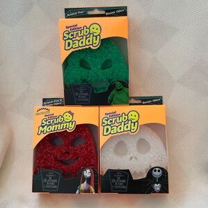 Scrub Daddy The Nightmare Before Christmas Sponges Jack Sally Oogie lot of 3 NIB
